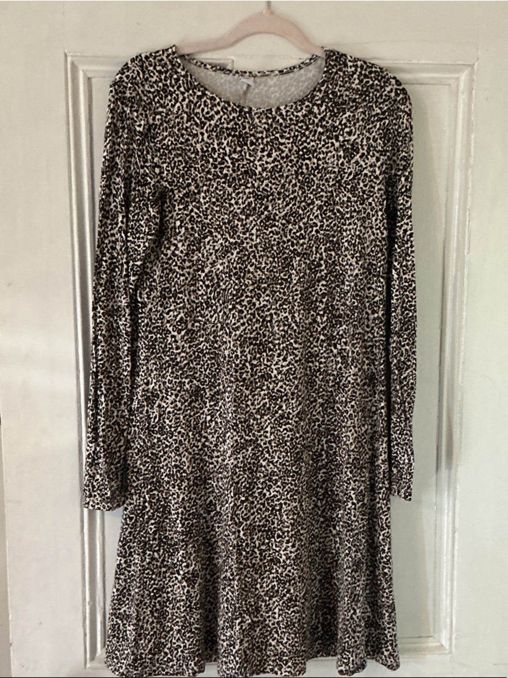 Old Navy Leopard Print Swing Dress - Black & Cream